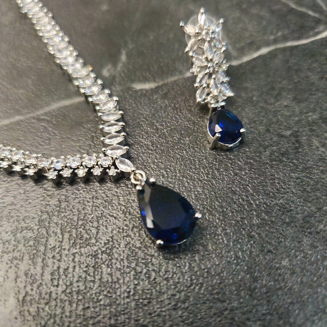 Royale Blue AD Necklace Set