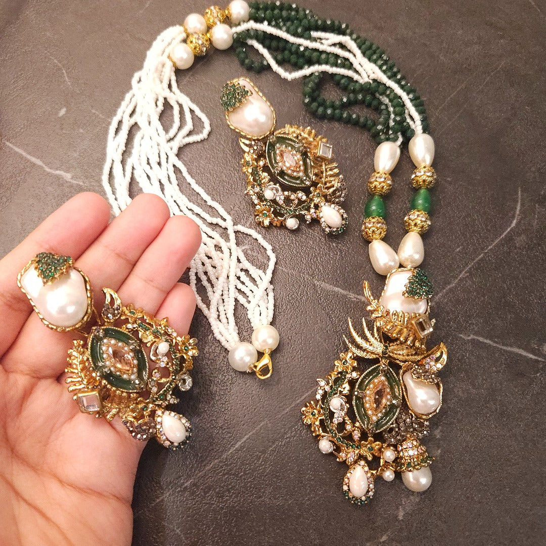 Pearl Emerald Turkish Mala