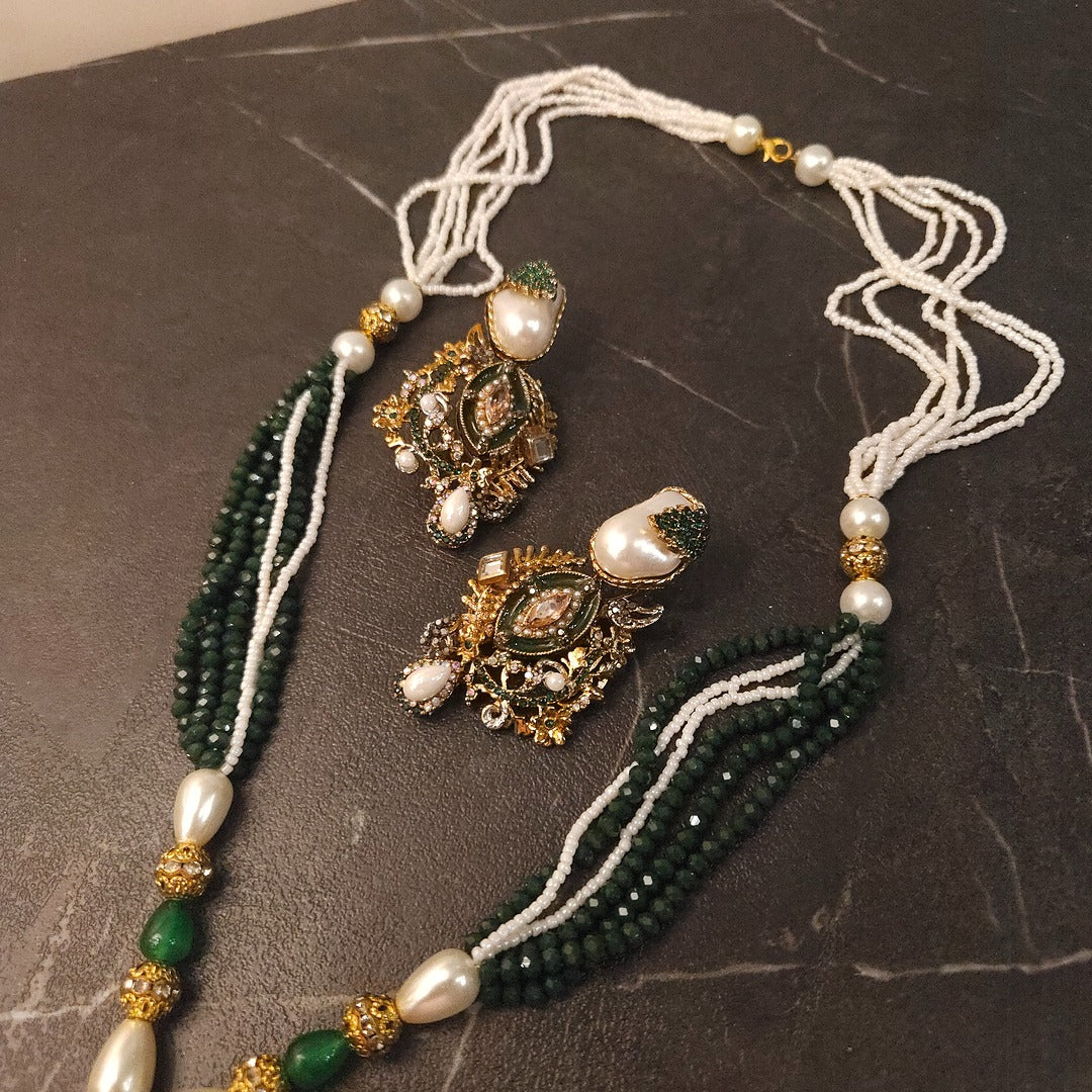 Pearl Emerald Turkish Mala