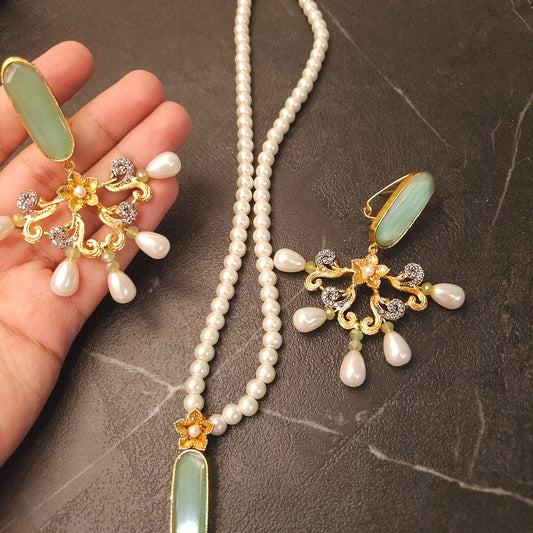 Pearl Mint Green Blossom Set