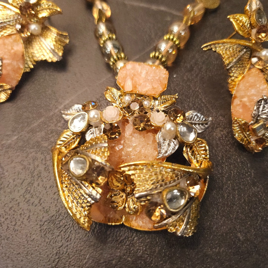 Champagne Peach Turkish Crush Stone Mala