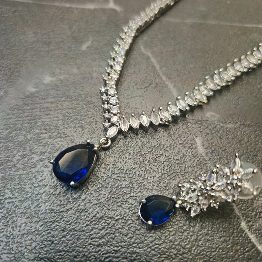 Royale Blue AD Necklace Set
