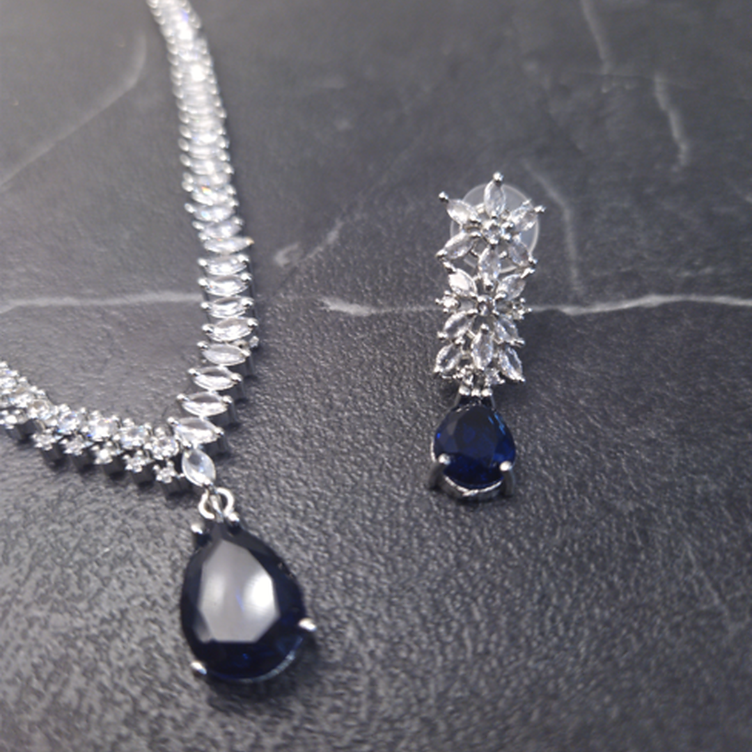 Royale Blue AD Necklace Set